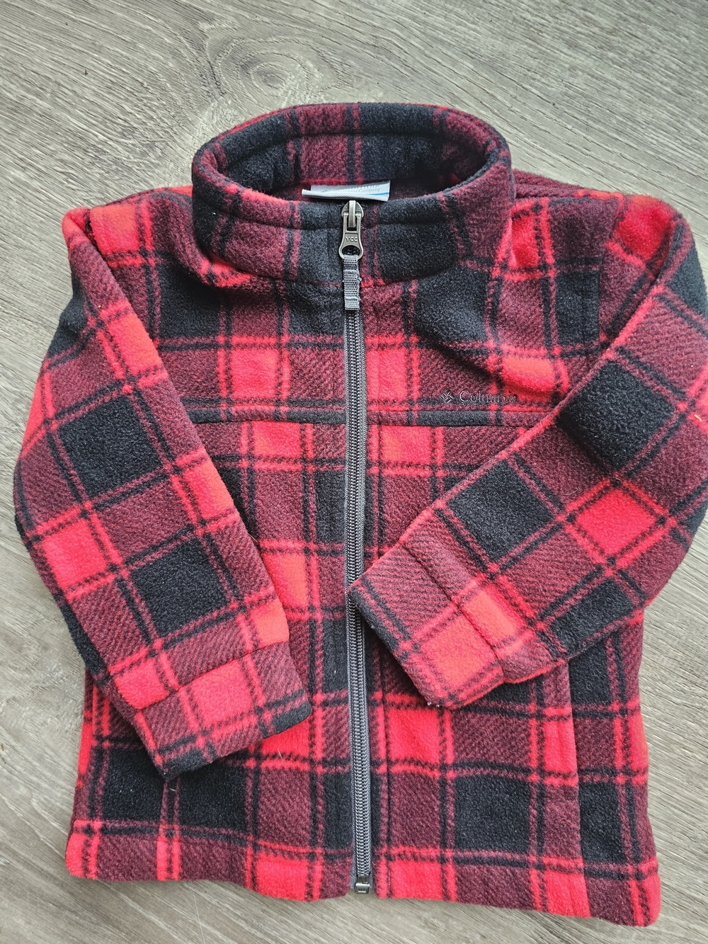 Columbia Kids' Red Plaid Fleece Jacket